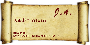 Jakó Albin névjegykártya